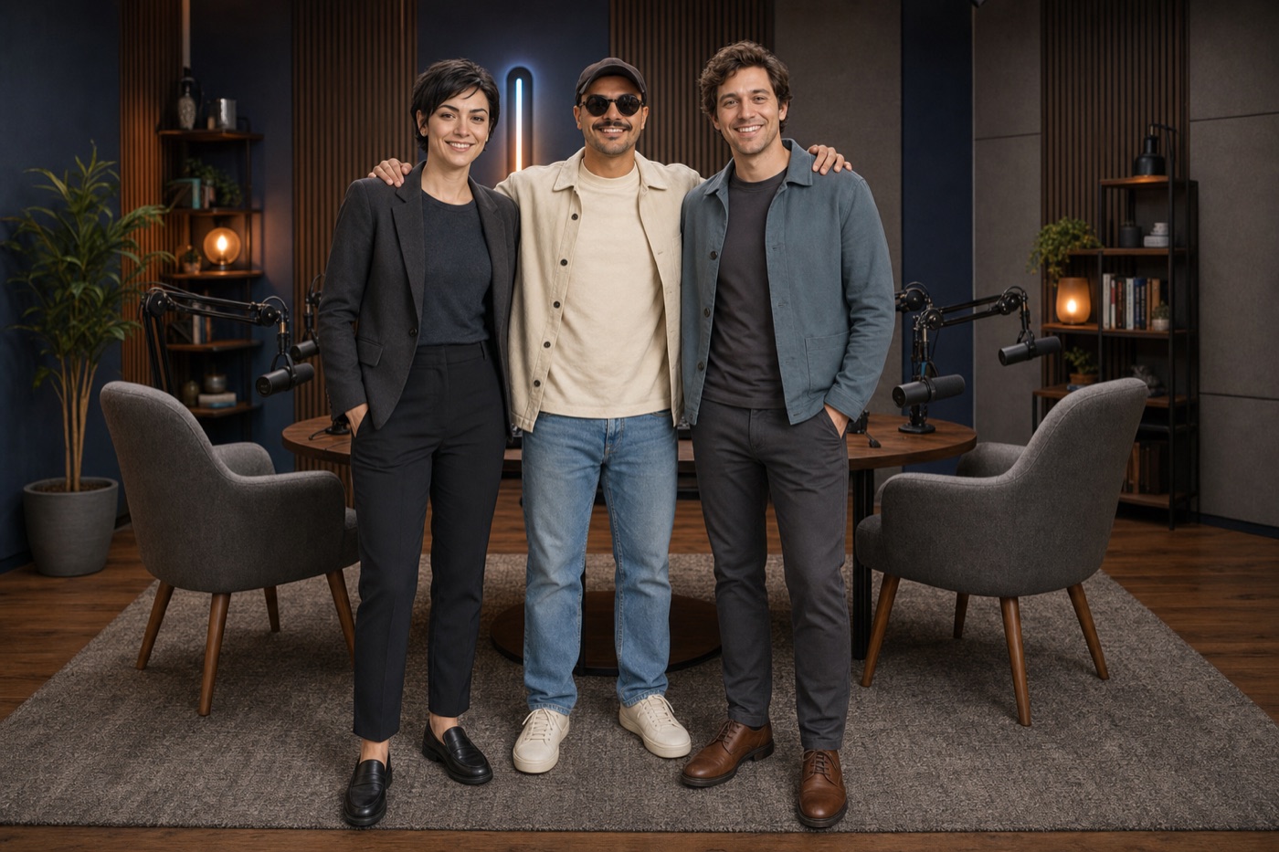 Alex, Jordan, and the Chief Skeptic Officer studio